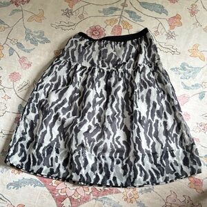 NWT Maeve Black and Gray Patterned A-Line Skirt